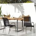 thumbnail image 3 of vidaXL Steel Outdoor Waterproof Patio Chairs, Black (Set of 2), 3 of 24