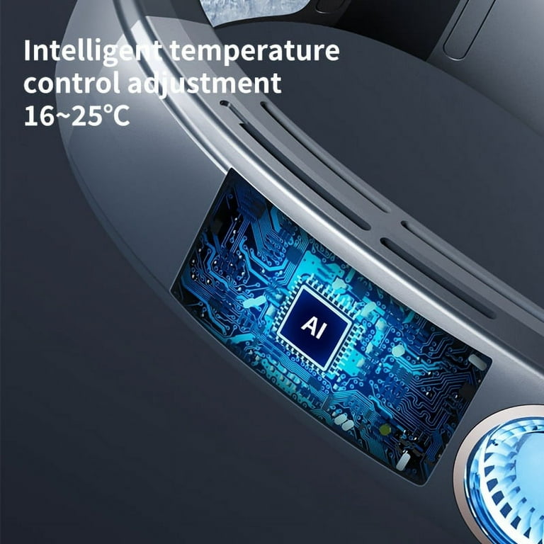 Ice porcelain cooling halter fan, portable rechargeable neck