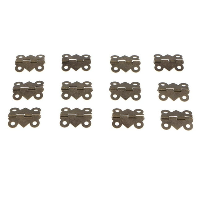 yuksok 12x Mini Butt Hinges Cabinet Drawer Jewellery Box Hinges with Screws 20x17mm