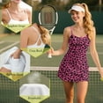 thumbnail image 6 of Yuyamidu Pink Leopard Print Womens Tennis Dress, 2 PCS Breathable Workout Dress with Shorts Fashion A-Line Athletic Dresses for Women Size XL, 6 of 7