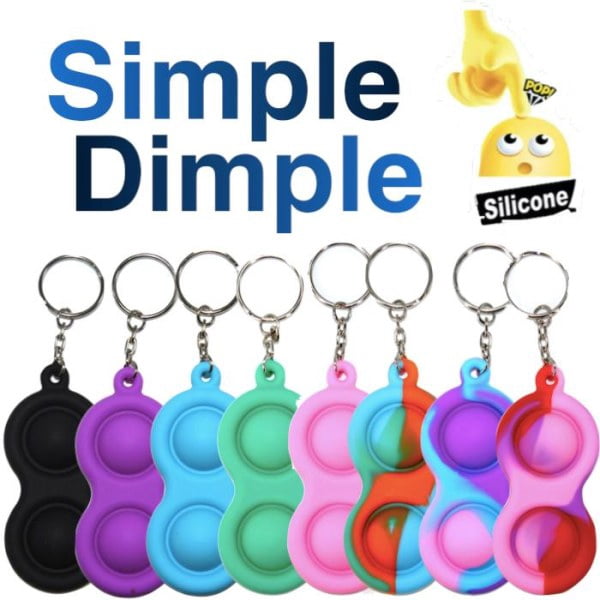 Lot de 2 Simple dimple, MINI Pop it Jouet à Doigt Anti-Stress - CE Bleu - Vert - Orange
