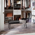 thumbnail image 3 of Carolayne 44.5”Ottoman chair for Bedroom,Faux Leather Entryway with Metal Legs, Black, 3 of 3