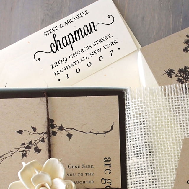 Tampon de Retour Encreur Calligraphie Familiale Tampon Encreur Personnalisé par Printtoo