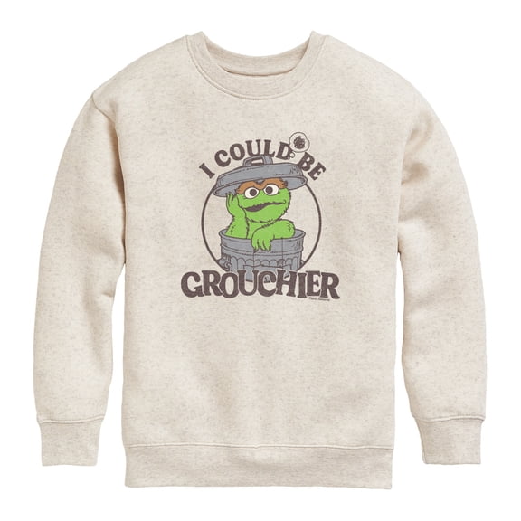 Sesame Street - I Could Be Grouchier Oscar -Toddler Crew Fleece Sweatshirt
