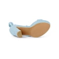 thumbnail image 5 of BLISSFUL STEP Women's Lace Up Platform Block Heel Sandals Sky Blue 10.5, 5 of 7