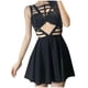 thumbnail image 2 of Puntoco Vestido De Manga Corta Con Cuello En V, Vestido De Mujer Con Tirantes De Una Sola Pieza, Estilo Especial, Lencería Sexy Negro Xxl, 2 of 7