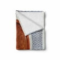 thumbnail image 2 of Moroccan Soft Flannel Fleece Throw Blanket, Antique Wooden Door of Architecture with Star Form Oriental Picture, Cozy Plush for Indoor and Outdoor Use, 70" x 90", Blue Brown, by Ambesonne, 2 of 6