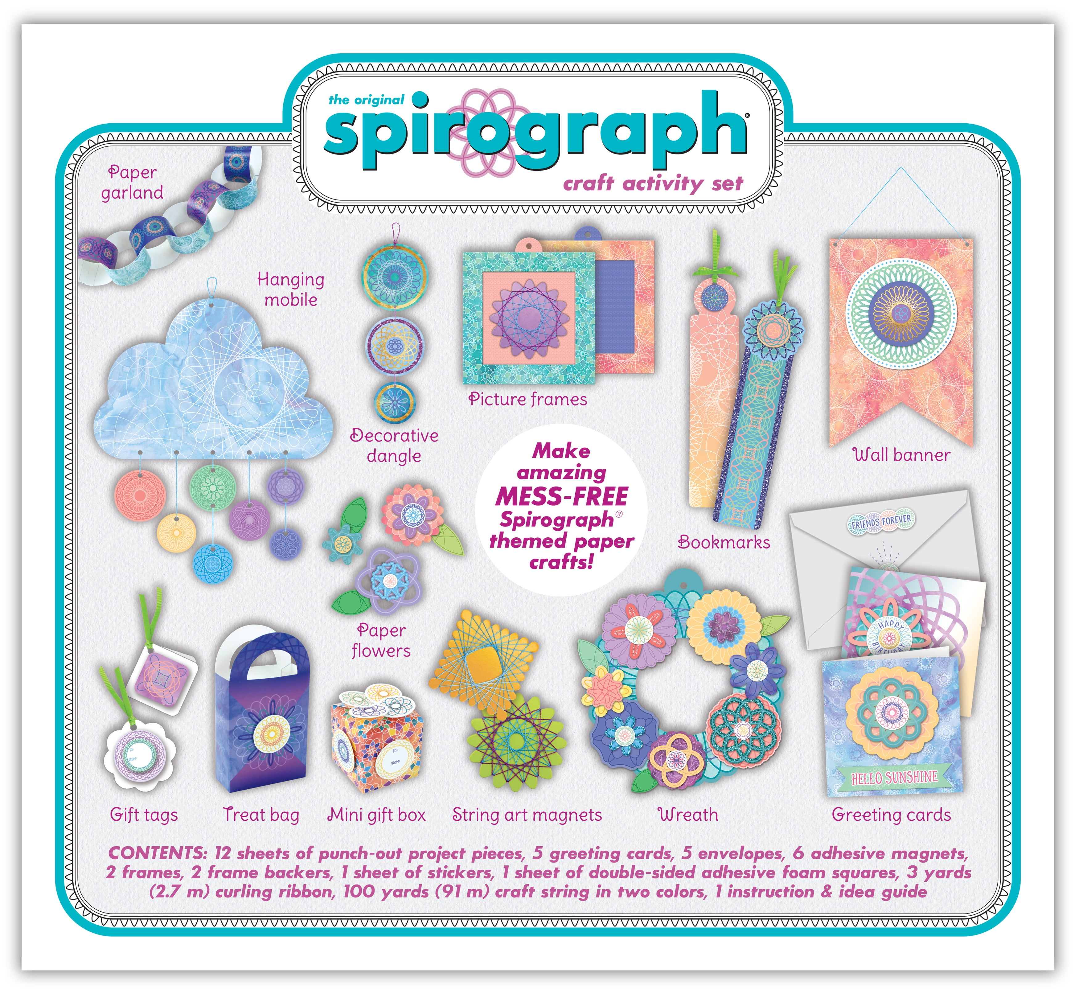 Spiral Art Set Spirograph Children's Craft Creative Drawing S3