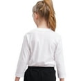thumbnail image 4 of Rswnyirn Kids Boys Girls Long Sleeve Crewneck Shirts Cotton Tee Tops Solid Pullover Undershirts White 7-8, 4 of 7