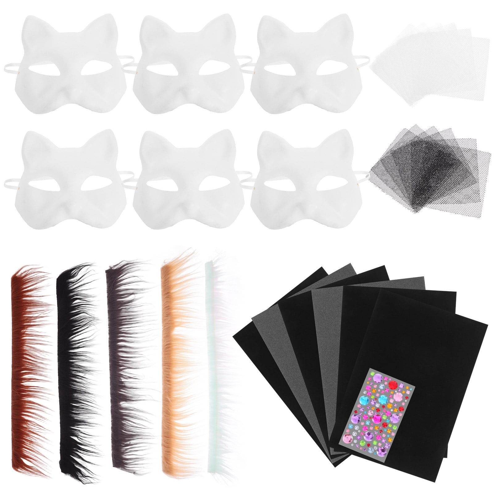 Lot De 24 Masques D'Animaux à Peindre Pour Enfants - Kit DIY Créatif Anniversaire Halloween Noël Masques Papier Vierges