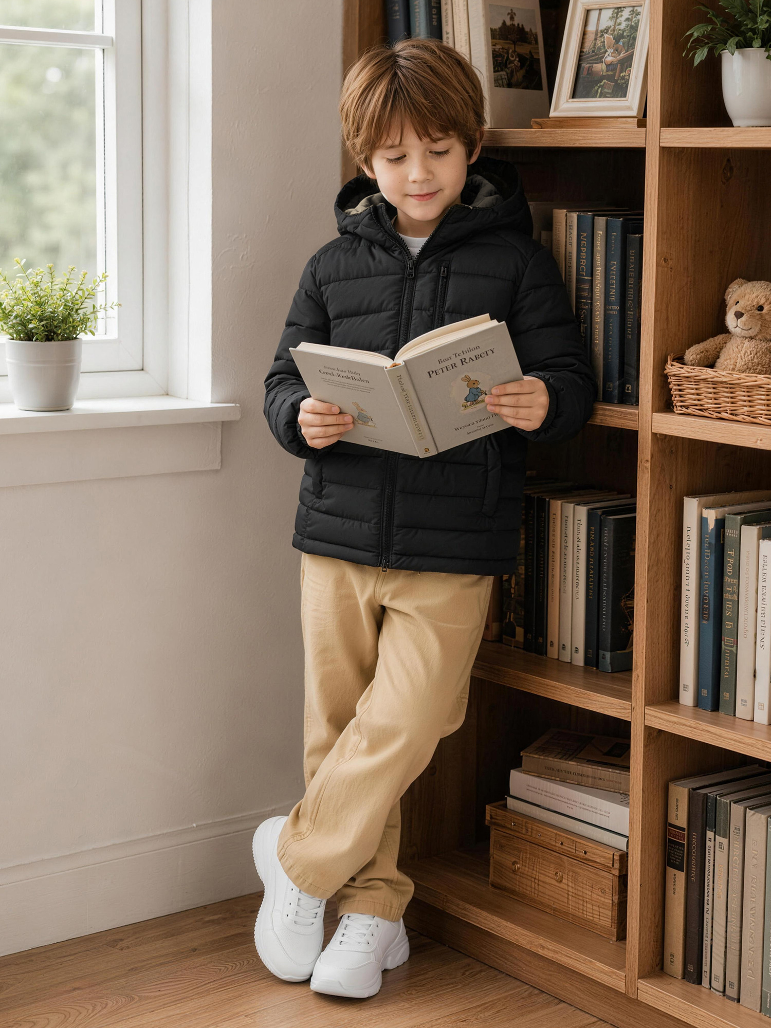 Wantdo Big Boys' Insulated Winter Jacket with Hood, Black photo 6