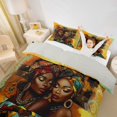thumbnail image 3 of Castle Fairy Black Girls Twin Duvet Cover,Abstract Swirl Background Design Twin Bedding,Orange Teal Brown,Grey Reversible,1 Duvet Cover and 1 Pillowcase, 3 of 6