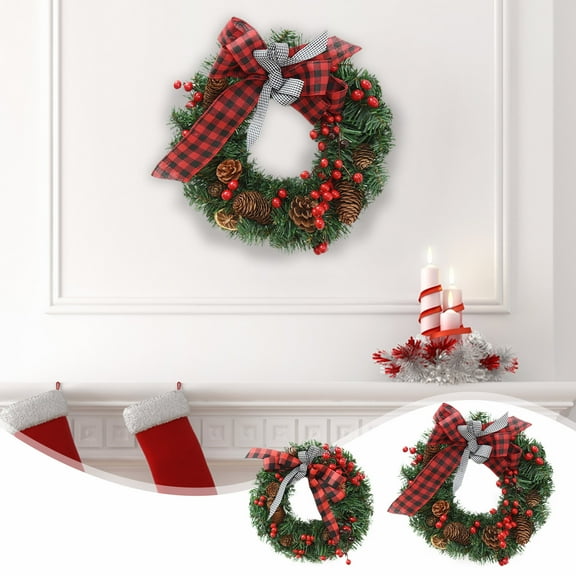 Gcvizuso Christmas Wreath, Christmas Wreaths for Front Door, Christmas Wreath Christmas Door Hanging Window Display Christmas Decorations