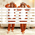 thumbnail image 3 of Ruyang Tiger Plush Hooded Jumpsuit for Baby Boys Girls Zipper Long Sleeve Bodysuits with Ears Kids Cute Animal Onesie, 3 of 4