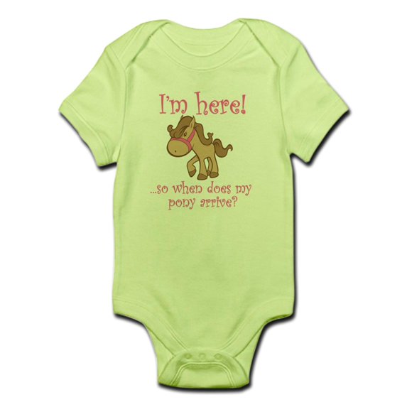 CafePress - Ponyarrive_Pink Body Suit - Baby Light Bodysuit