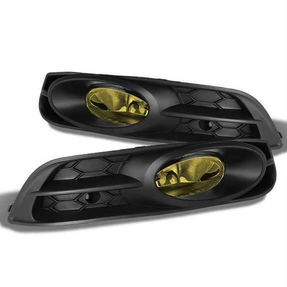 AKKON - For Honda Civic Coupe JDM Bumper Driving Yellow Fog Lights Driver/Passenger Lamps with Bulbs/Switch