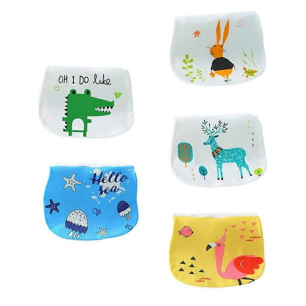 Sweat Towel For Baby 5Pcs Infant Sweat Absorbent Towels Assorted Color Keep Baby Dry And Clean 27x19cm Rectangular Design