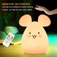 thumbnail image 3 of Portable Silicone Night Light For Children, Multi-Colored, Led Lamp, Usb Charging, Sensitive Faucet Control, Warm Bedroom Lights Mouse From Yuede, 3 of 7