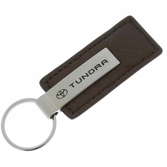AutoGold Toyota Tundra Brown CF Carbon Fiber Leather Key Chain Ring Tag Fob Lanyard Metal KC1551.TUN