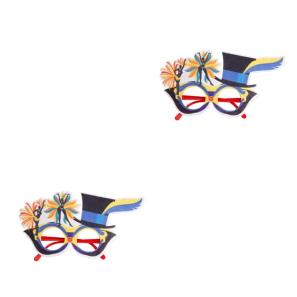 Marco de anteojos de pluma Injueey DIY gafas decorativas de carnaval 2Conjunto