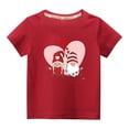 thumbnail image 2 of Lilgiuy Toddler Boys Girls Valentine's Day T-Shirt Unisex Solid Color Short Sleeve Lightweight Tees Love Heart Gnome Kids Tops Holiday Gifts (Red), 2 of 5