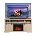 thumbnail image 6 of wow97e Fluted Fireplace TV Stand for TVs Up to 75 Inch with 23" Electric Fireplace, Modern Entertainment Center w/Waveform Panel Sliding Door & Adjustable Shelves for Living Room, 6 of 6