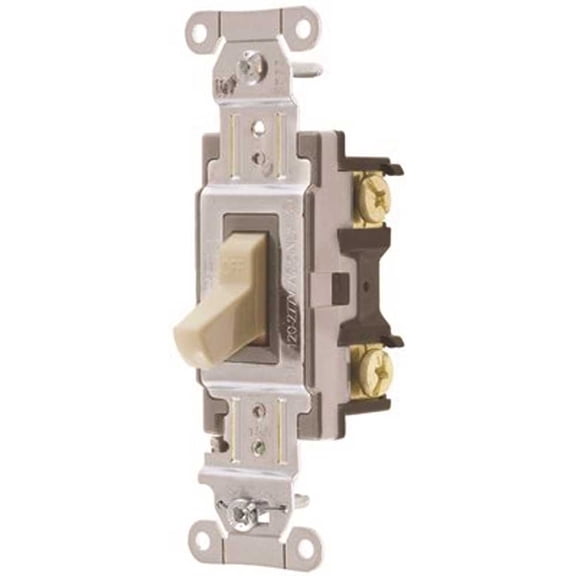 HUBBELL WIRING CS315I 15 Amp 3-Way Hubbell Commercial Specification Grade Toggle Switch, Ivory