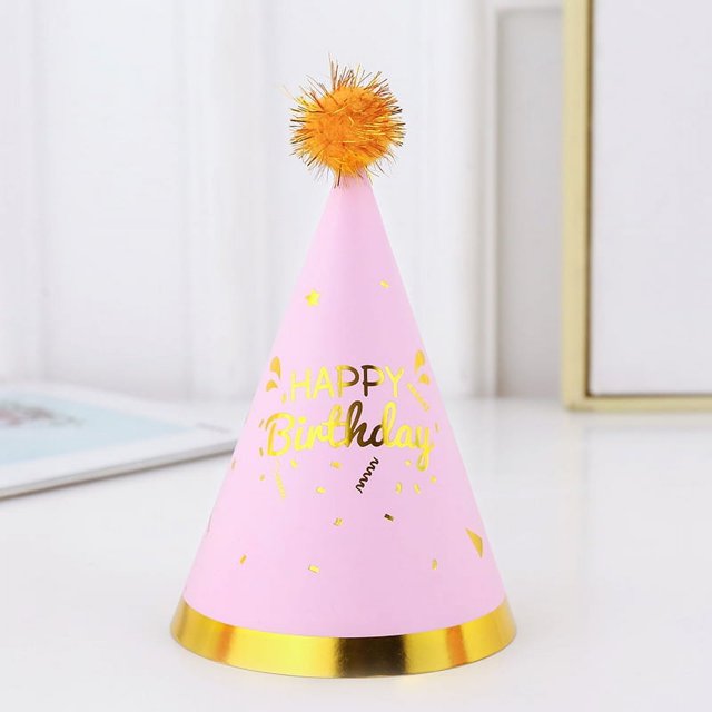 Sombrero de cumpleaños bronceado, sombrero de fiesta de cumpleaños, atmósfera de fiesta, sombreado, suministros para fiestas, sombrero de 16 cm