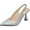 Silver, variant on Women's Glitter Rhinestone Slingback Kitten Heels Closed Pointed Toe Adjustable Ankle Buckle Slip On Sparkly Pumps Comfortable Heels for Wedding Party Prom Dressy