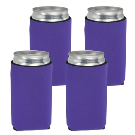 Uxcell 4 Pcs Can Cooler Sleeve, 12oz Insulated Neoprene Beer Bottle Cooler Covers Non-slip Soda Can Sleeves Standard Drink Holder for Beer Soda and Water Bottles, Dark Purple