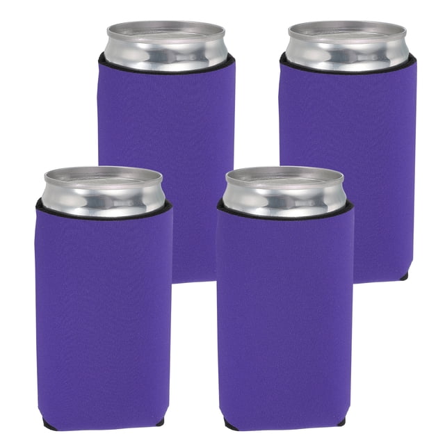 Uxcell 4 Pcs Funda Enfriadora para Latas, Fundas Aislantes de Neopreno de 12oz para Botellas de Cerveza, Fundas Antideslizantes para Latas de Refresco y Botellas de Agua, Púrpura Oscuro
