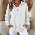 thumbnail image 4 of GUACER Long Sleeve Sweatshirts for Women Stand Collar Trendy Sport Loose Pullover Tops with Pockets, 4 of 9