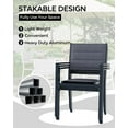 thumbnail image 4 of Luku Aluminum Stackable Patio Dining Chairs, Set of 4 Outdoor All-Weather Chairs with Textilene Fabric（Only 4 Chairs), 4 of 7