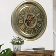 thumbnail image 4 of THE GEARS CLOCK Wall Clock with Real Moving Gears IR-LI_ 32 in Round BRASS-ANTIQUE, 4 of 11