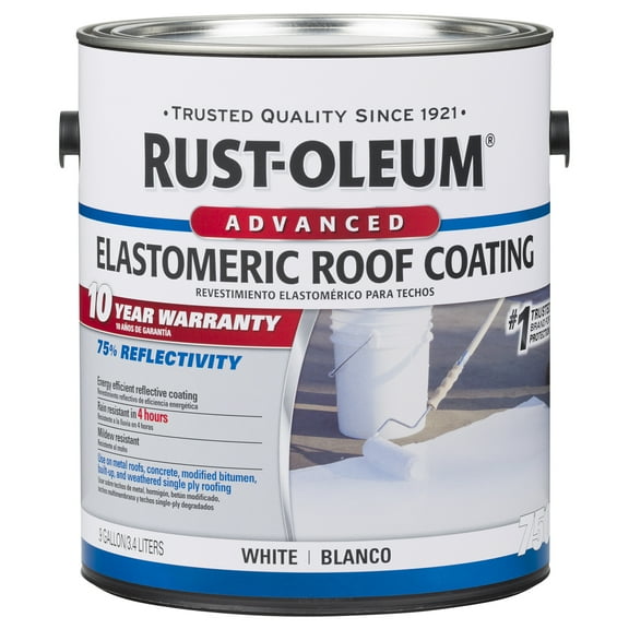 White, Rust-Oleum 750 Elastomeric Roof Coating, 1 Gal