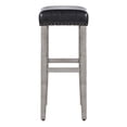 thumbnail image 4 of 29" Inch Upholstered Backless Saddle Seat Counter Stool, Antique Gray/Leather, 4 of 6
