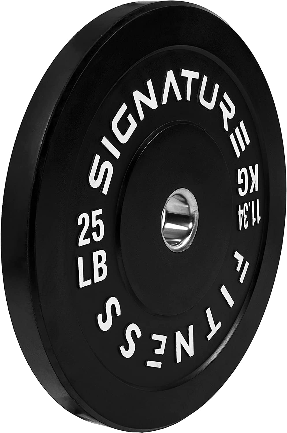 Signature Fitness 2 In. Olympic Bumper Plate Weight Plates with Steel Hub - 100% Virgin Rubber
