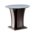 thumbnail image 2 of Modern End Table with Round Glass Top and Flared Base, Gray and Clear - Saltoro Sherpi, 2 of 6