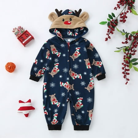 

Baby Infant Deer Hood Romper Jumpsuit Family Pajamas Sleepwear Christmas Matching Outfit