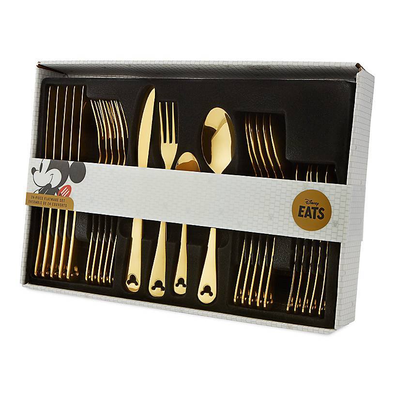 Disney Eats Mickey Mouse Icon Gold Flatware Set New with Box Walmart