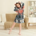 thumbnail image 3 of FORMRS Niños Bathrobe Unisex Hooded Robe Soft Plush Pajamas Sleepwear, Size 2-3T, Mountains at Dawn, 3 of 7
