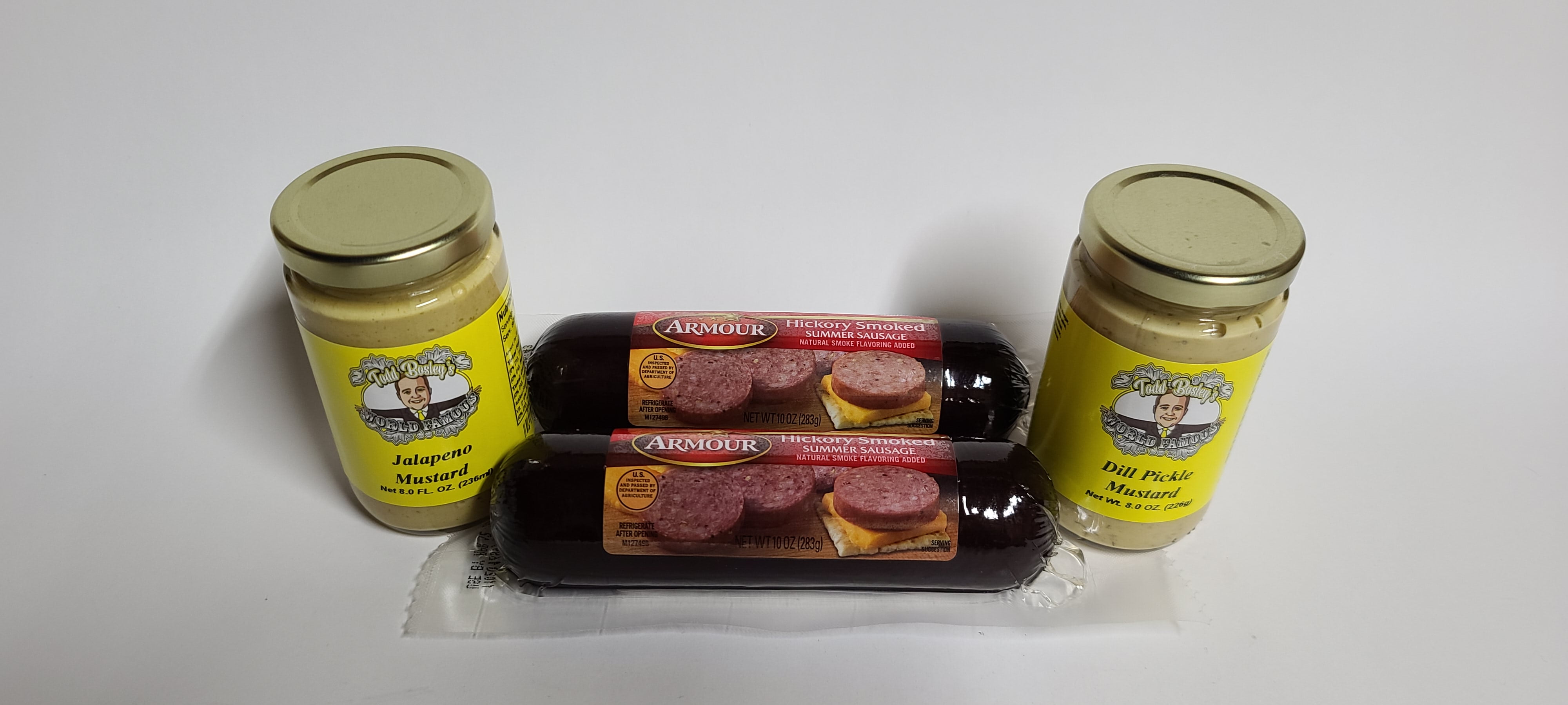 World Famous Summer Sausage Gift Set 10oz Armour Hickory Smoked Summer Sausage (x2) with Todd