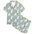 thumbnail image 2 of Gyexs 2 Piece Pajama Set for Young Girls Featuring Sweet Easter Bunny Bowknot Tops and Shorts(Light Blue, 140 8-9 Years), 2 of 4
