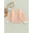 thumbnail image 4 of hirigin Toddler Boys Girls Autumn Casual Sweater Long Sleeve O Neck Contrast Color Knitwear, 4 of 7