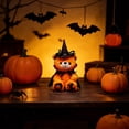 thumbnail image 5 of MYUNNIL Halloween Plush Teddy Bear, Soft Teddy Bear Stuffed with Spider Web Pattern Witch Hat and Cloak, 11" Cool Cute Animal Themed Decoration for Halloween Party & Birthday Gifts, Orange, 5 of 7