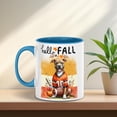 thumbnail image 2 of Hello Fall Pitbull Football Welcome Autumn with Leaves Pumpkins 11oz Accent Two-tone Mug Terrier Dog Lover Coffee Tea Cup - 00012, 2 of 5