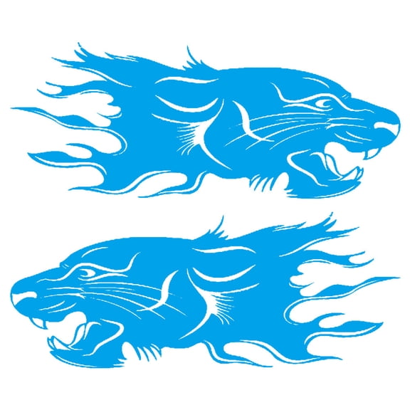 HUONA 2Pcs Universal Car Stickers Car Body Door Side Skirt Lion Printing Decal Sticker Exterior Decoration Blue