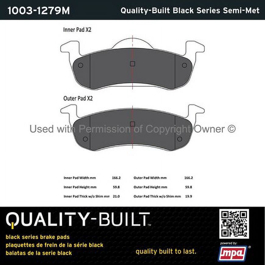 Mpa Electrical 1003-1279M Quality Built Black Series Semi Metallic Brake