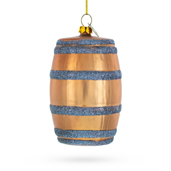 Aged Whiskey Barrel Glass Christmas Ornament