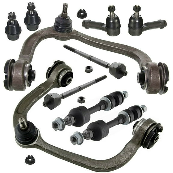 10 Pc Kit Front Suspension Upper Control Arm Lower Ball Joints Inner Outer Tie Rods Sway Bar Link Fits select: 2005-2006 FORD F150